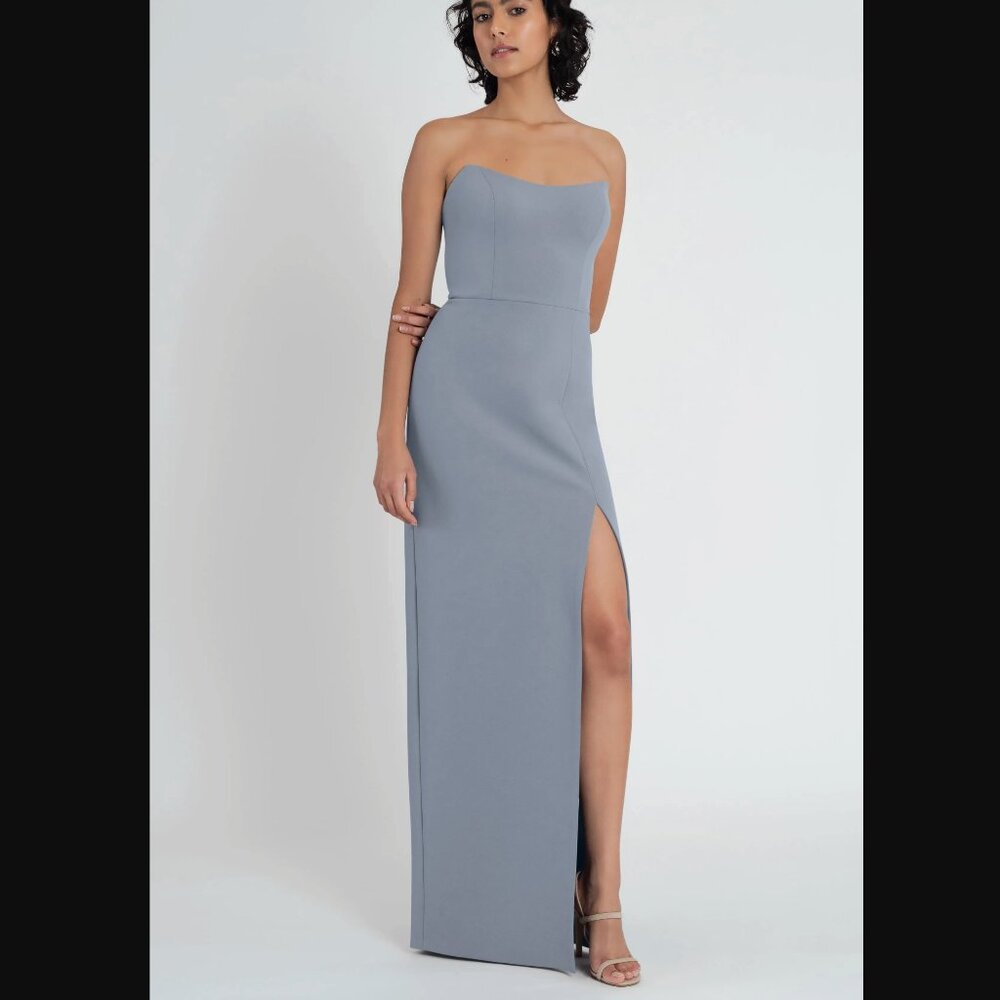 Jenny Yoo Stevie Crepe Gown - Mayan Blue - 12